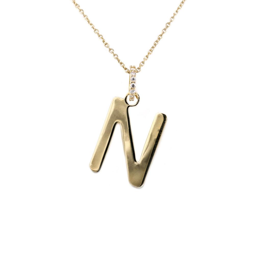 Collana Le Letterine con lettera N pendente lucidata a mano