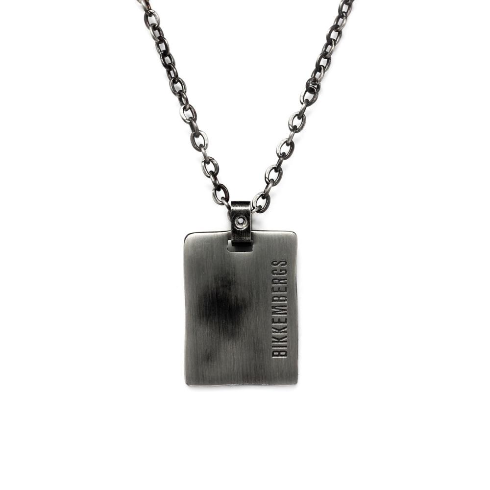 Collana Uomo con Medaglietta e Diamante CT 0.01 Brunita Bikkembergs