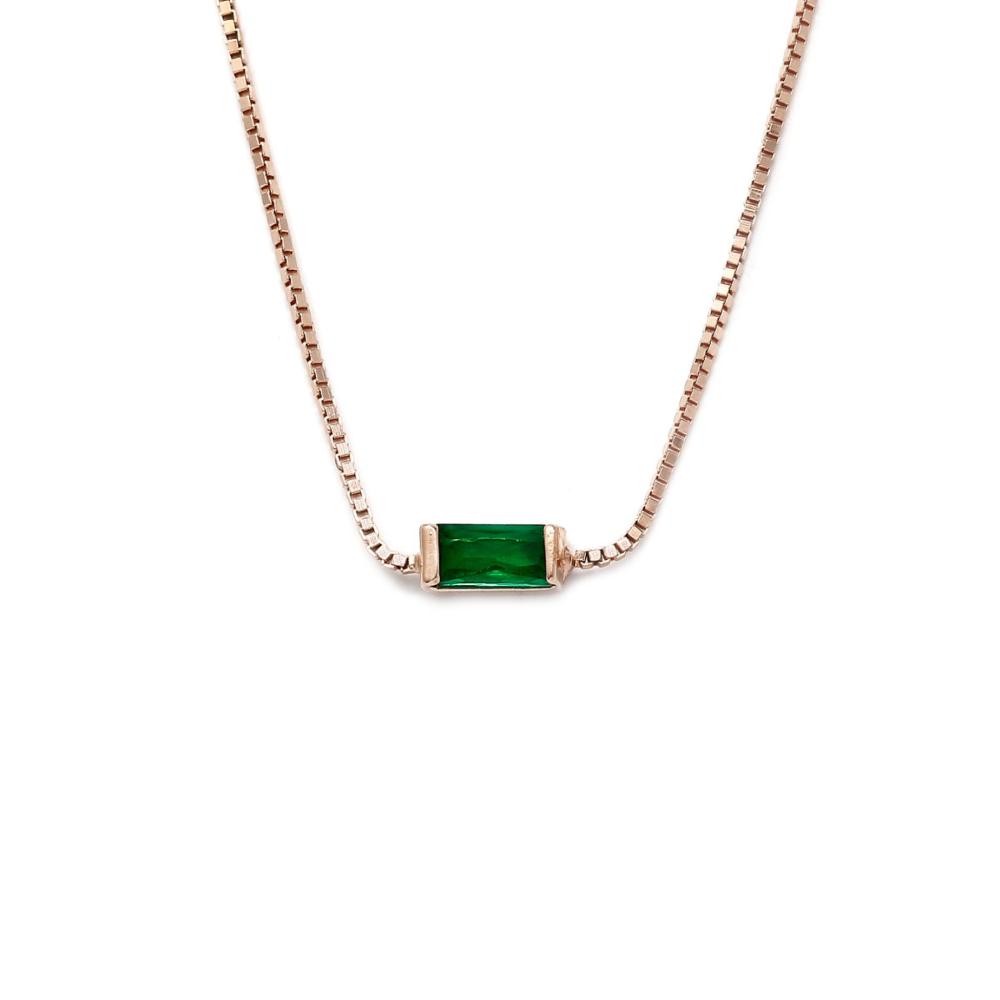 Collane in Argento 925 con Pietre Verdi cm 1.00