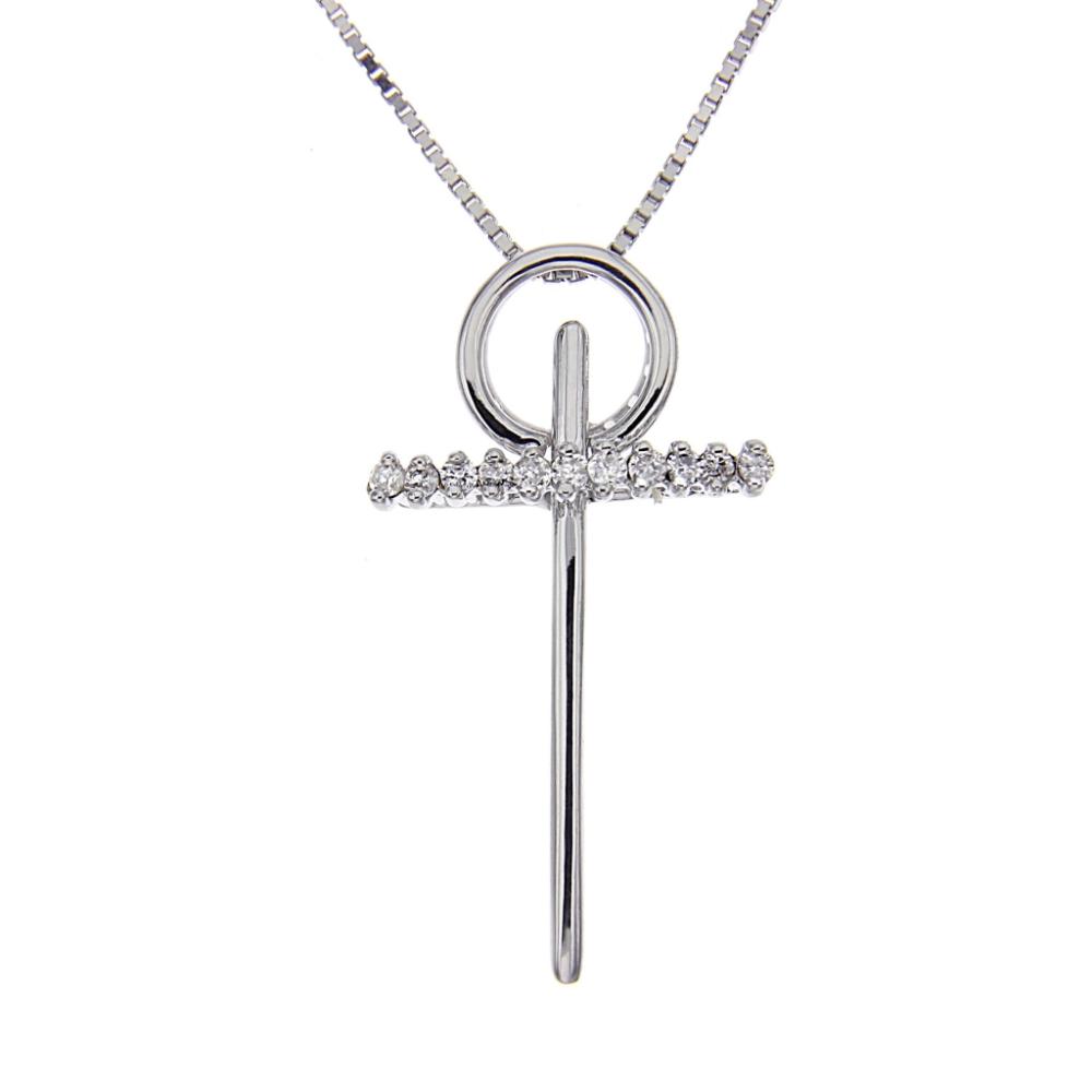 Pendente Croce con Diamanti CT 0.06