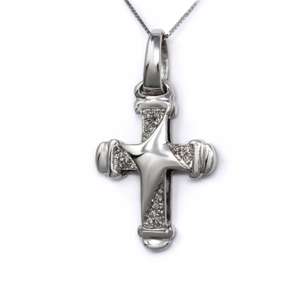 Croce Bombata con Diamanti CT 0.12