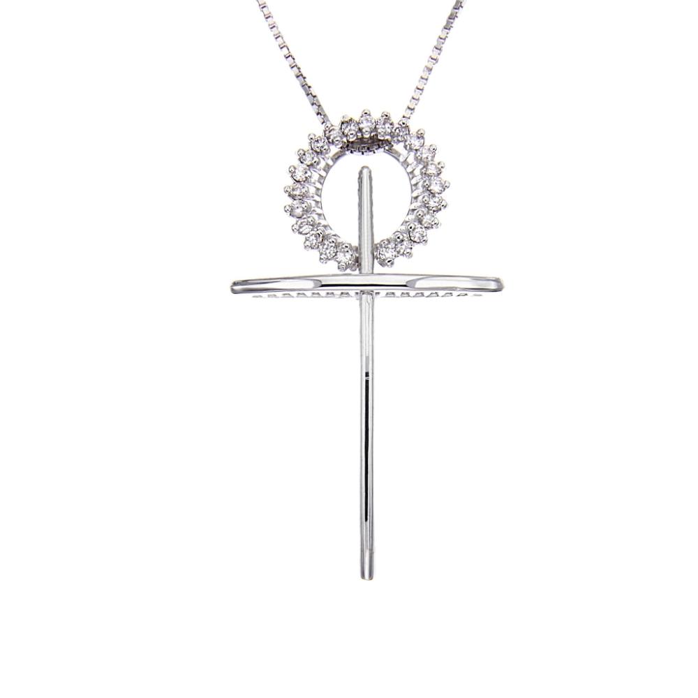 Pendente Croce con Diamanti CT 0.12