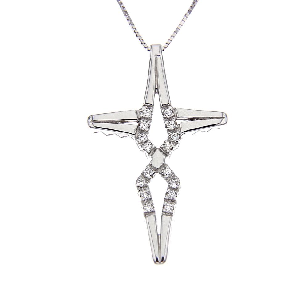 Pendente Croce con Diamanti CT 0.13