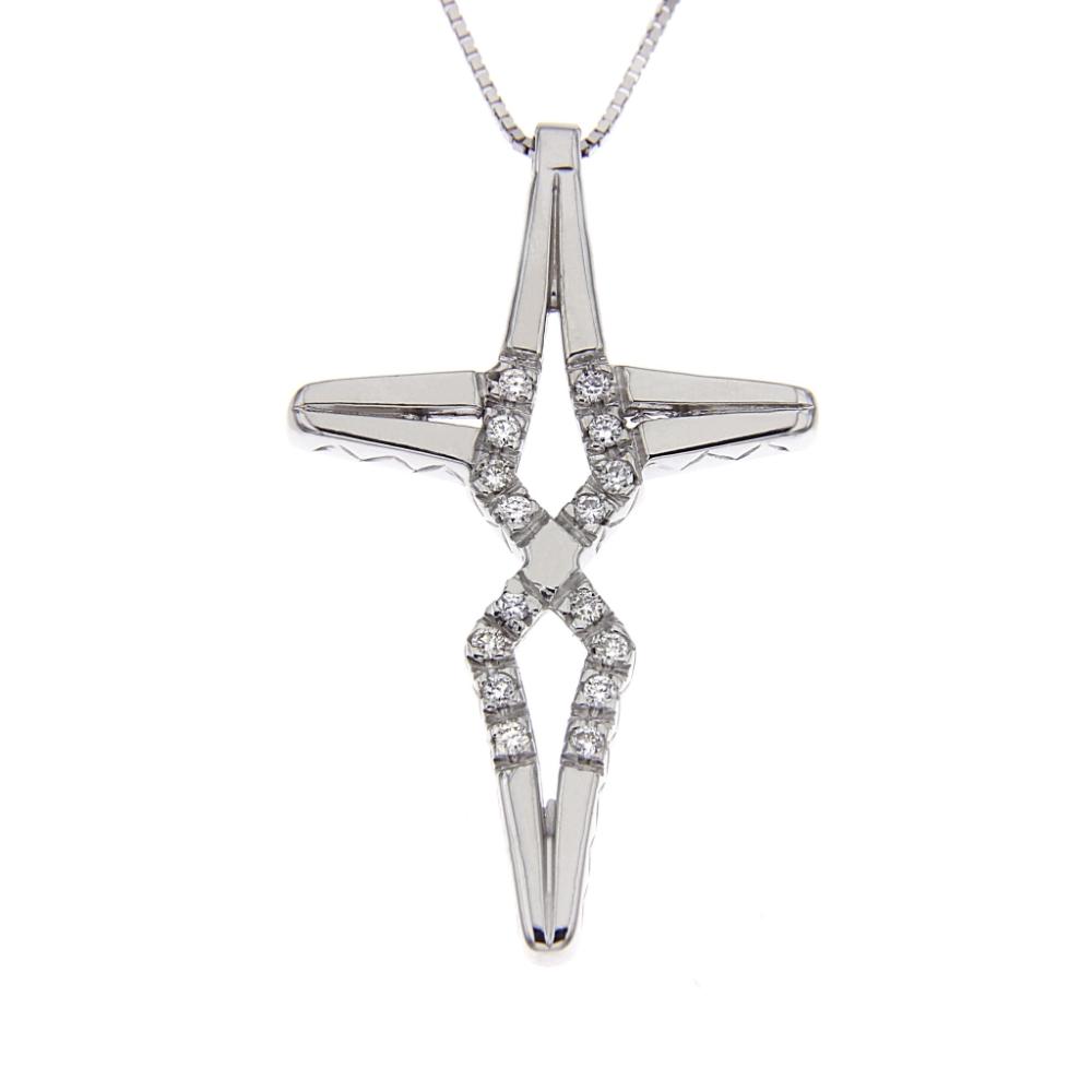 Pendente Croce con Diamanti CT 0.13