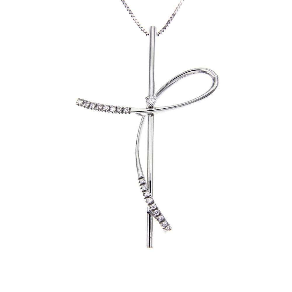 Pendente Croce con Diamanti CT 0.15