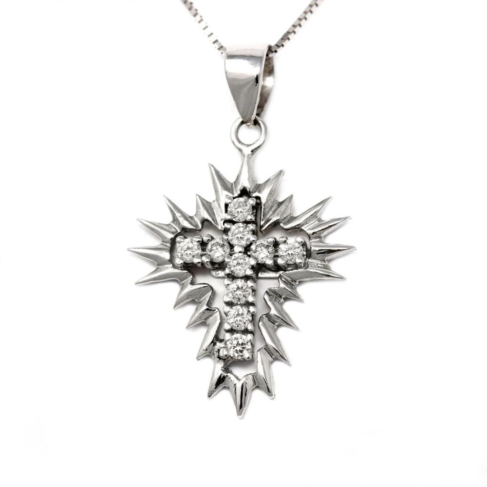 Croce Stilizzata con Diamanti CT 0.20