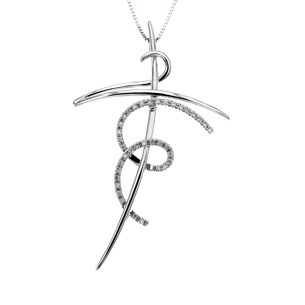 Pendente Croce con Diamanti CT 0.38