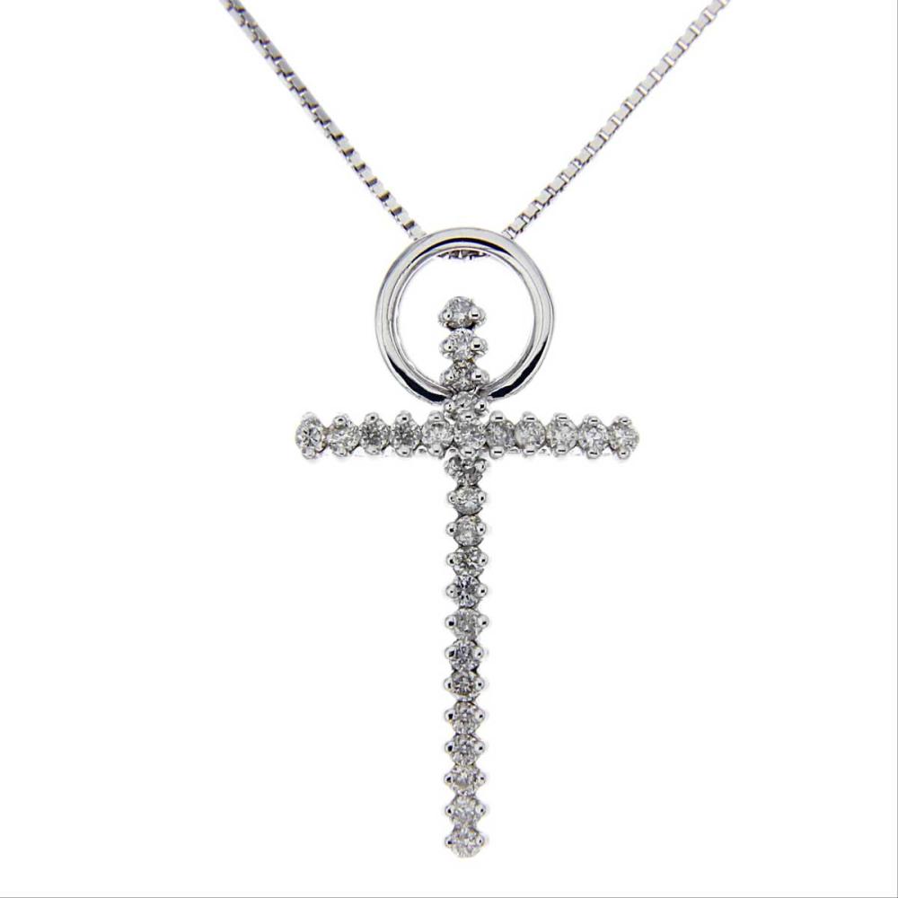 Croce Stilizzata con Diamanti CT. 0.14