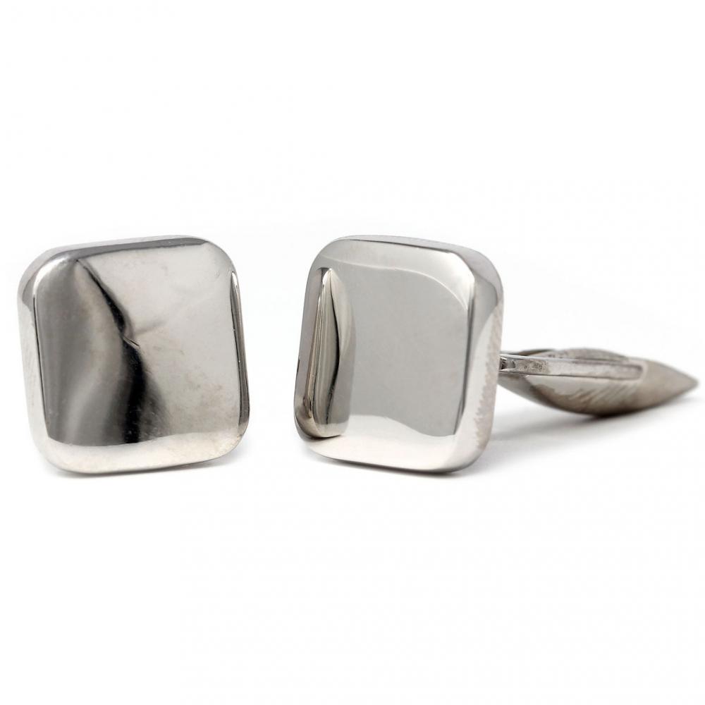 Gemelli in Argento 925 Quadrati Lucidi Personalizzabili cm 1,5
