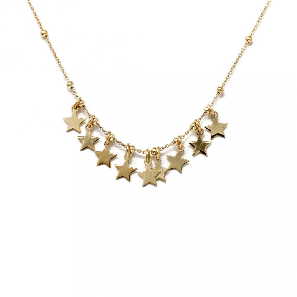 Girocollo in Argento Giallo 925 Giallo con Stelline
