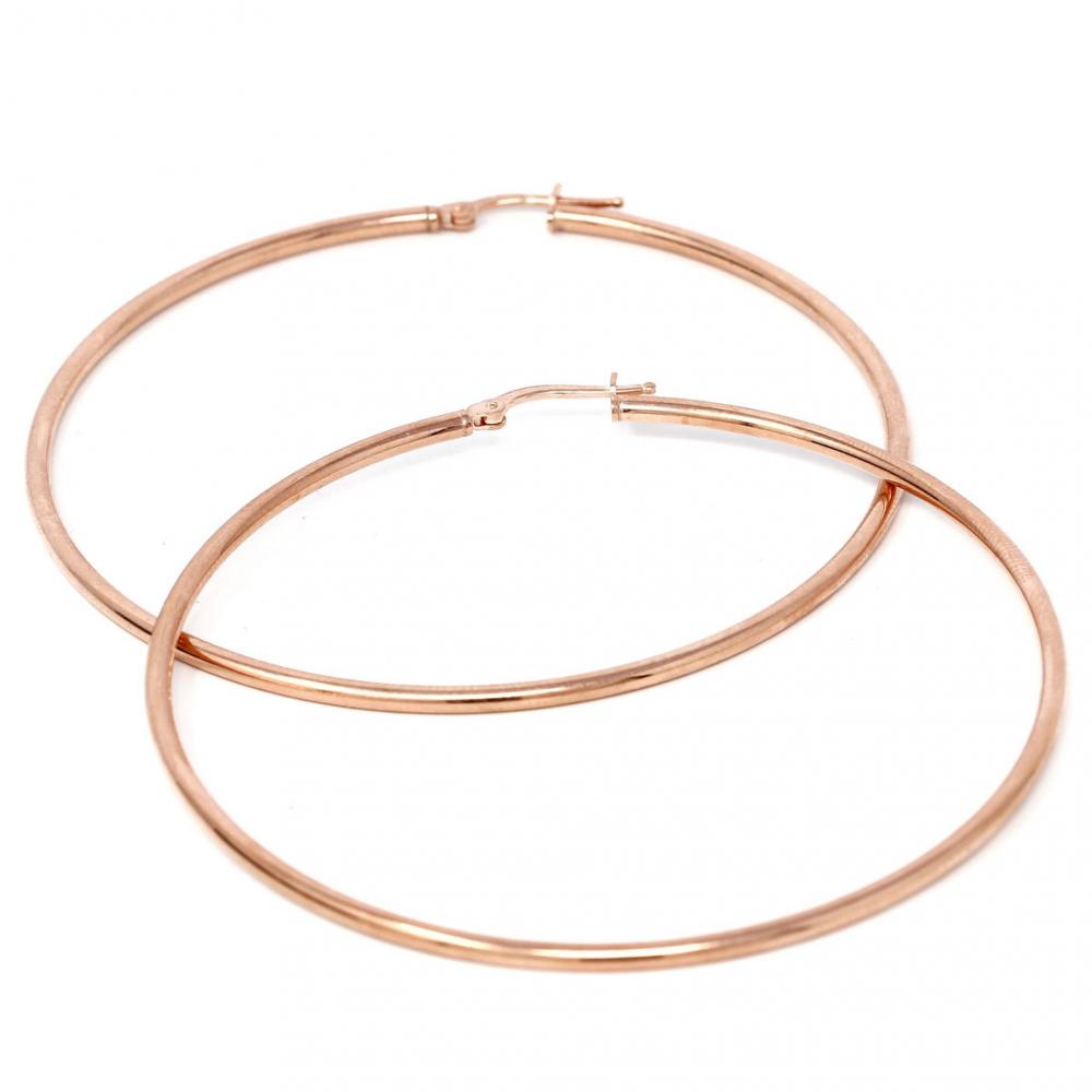 Orecchini a Cerchio in Argento Rosato 925 Mini Filo 02 cm 6