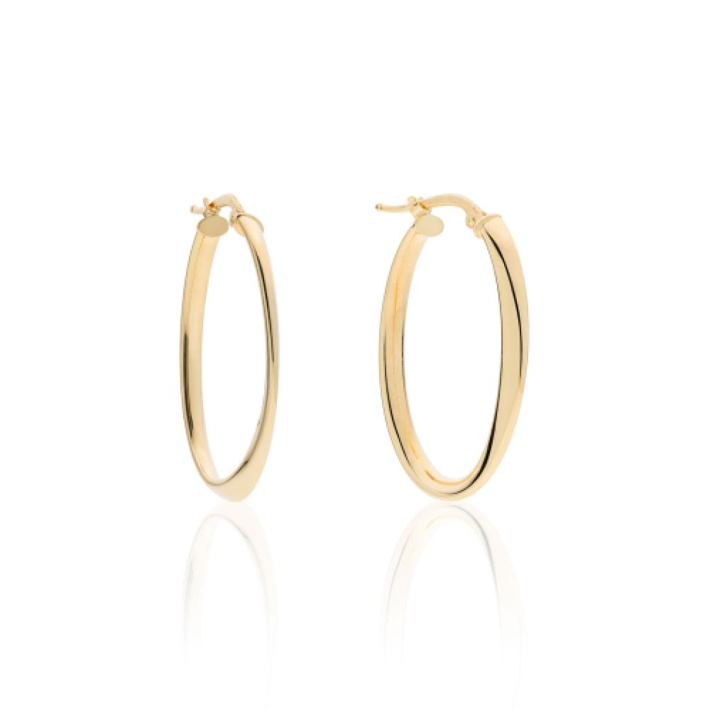 Orecchini a cerchio ovale in argento dorato UNOAERRE 6318