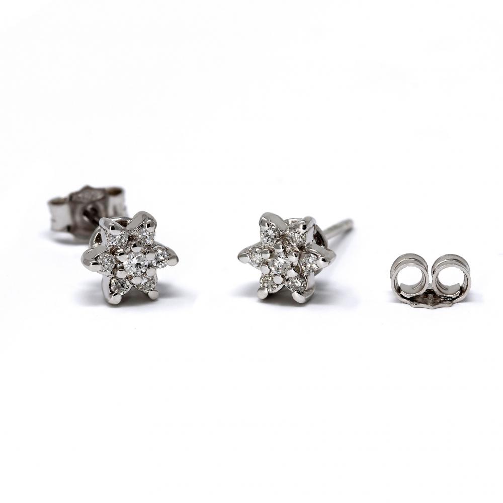 Orecchini Fiore con Diamanti CT 0.30