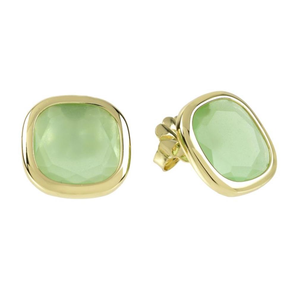 Orecchini Aquacaramelle con paste vitree verde milky taglio antico