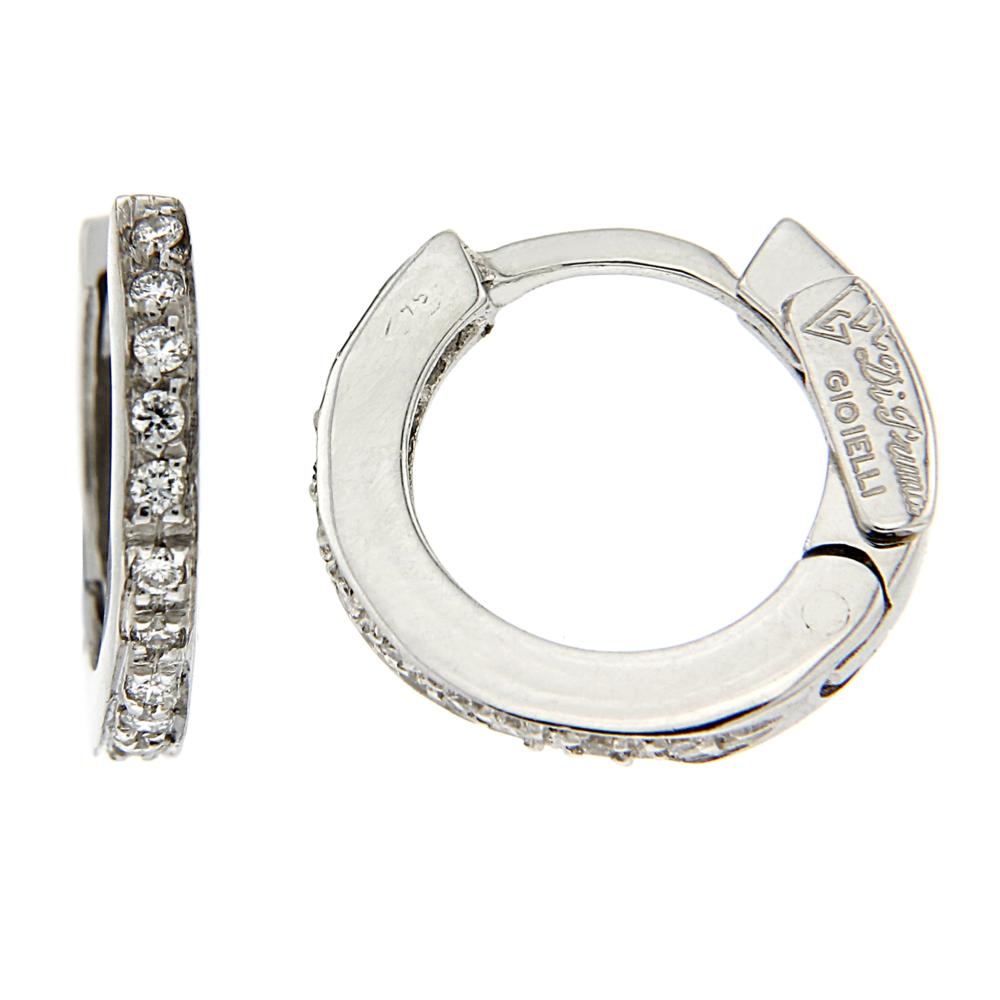 Orecchini Cerchio con 22 Diamanti CT 0.16