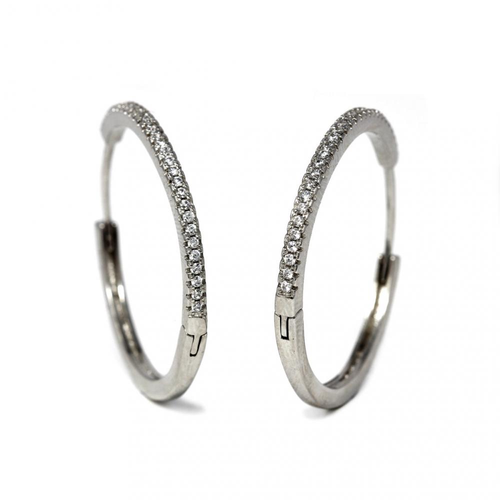 Orecchini Cerchio in Argento 925 con Zirconi