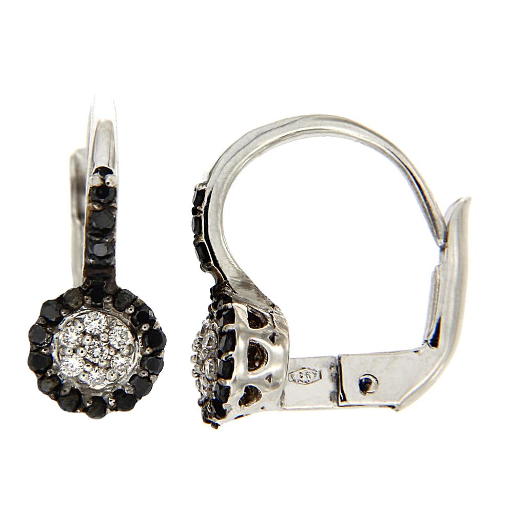 Orecchini con Diamanti Bianchi CT 0.08 e Neri CT 0.24