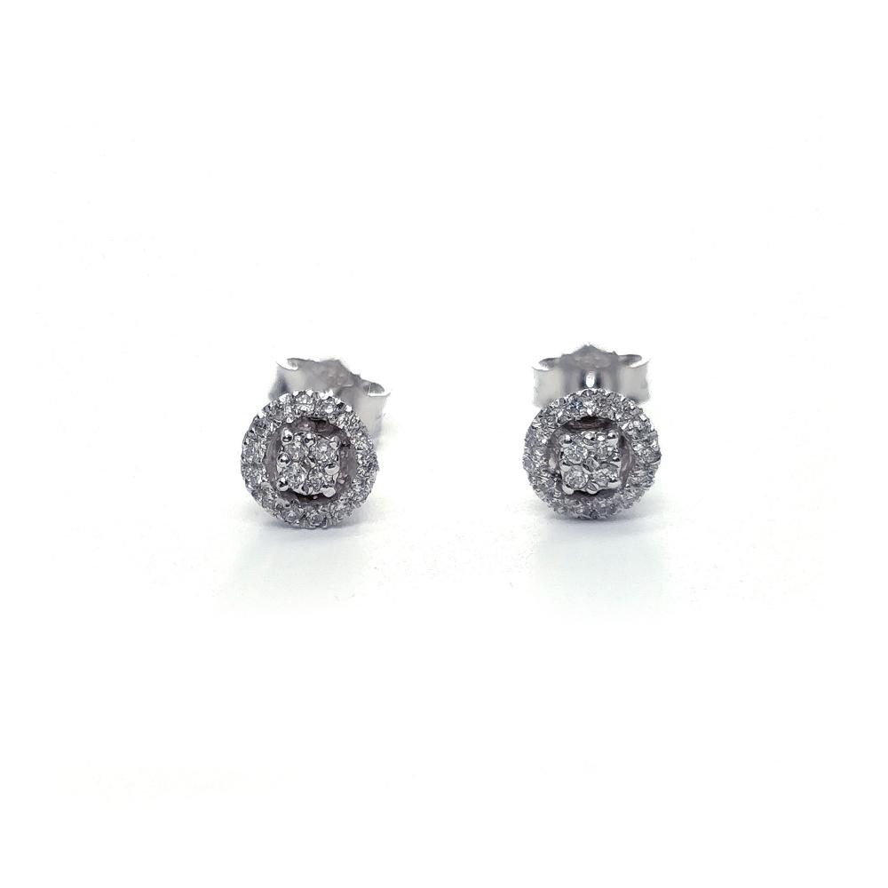 Orecchini in Oro Bianco con Diamanti CT 0.16