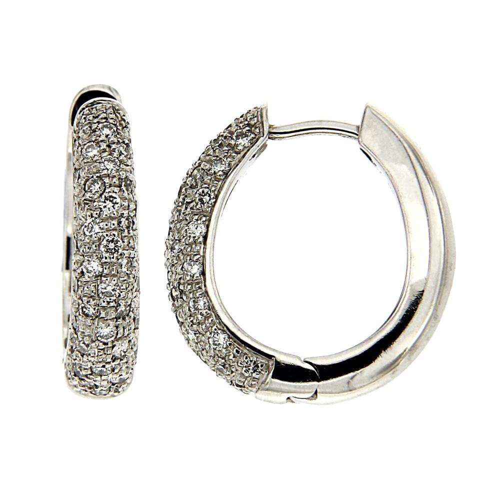Orecchini Ovali con Diamanti CT 0.79