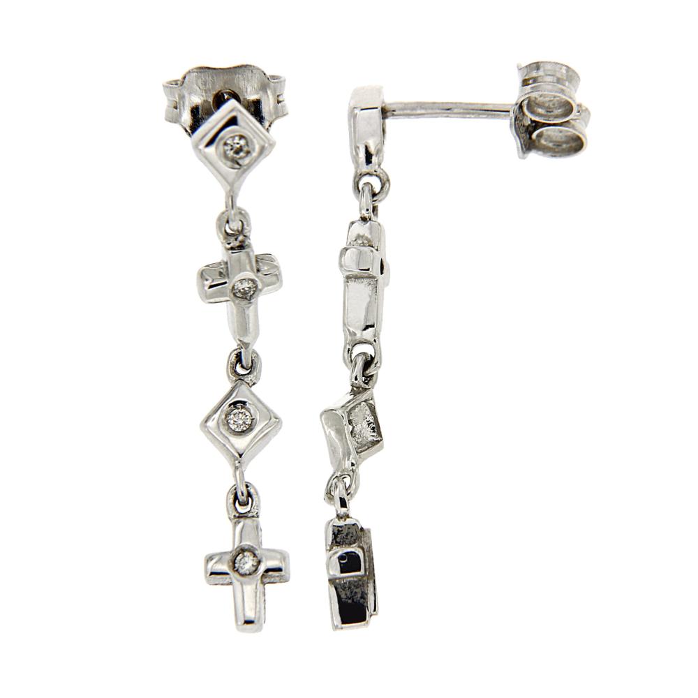 Orecchini Pendenti con Diamanti CT 0.08