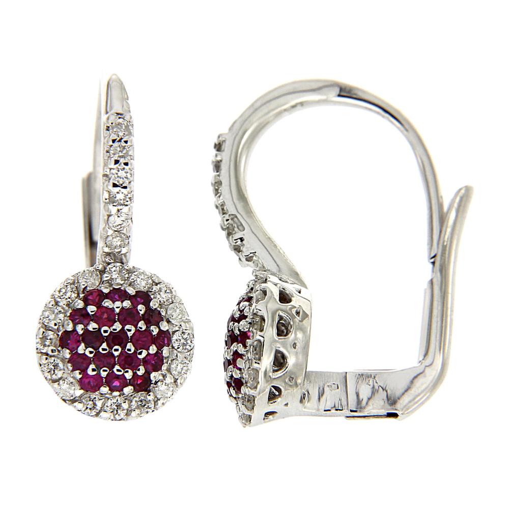 Orecchini con Rubini CT 0.34 e Diamanti CT 0.35
