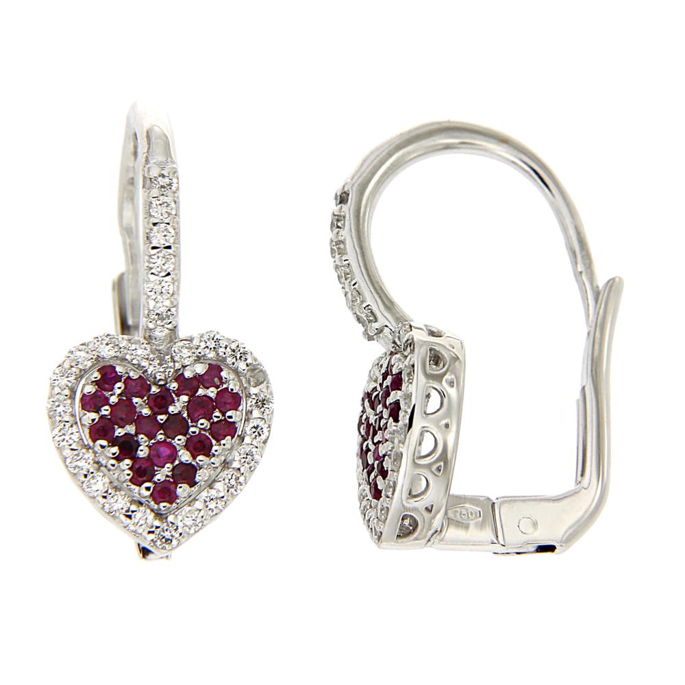 Orecchini con Rubini CT 0.34 e Diamanti CT 0.39