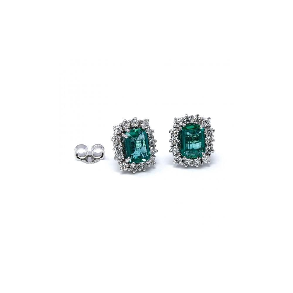 Orecchini con Smeraldi CT 1.82 e Diamanti CT 0.65