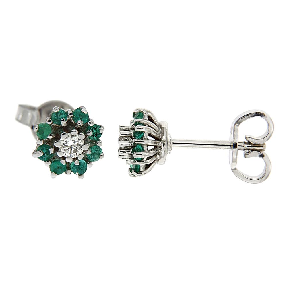 Orecchini con Smeraldi CT 0.24 e Diamanti CT 0.14