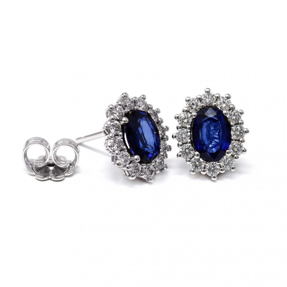 Orecchini con Zaffiri CT 1.76 e Diamanti CT 0.72