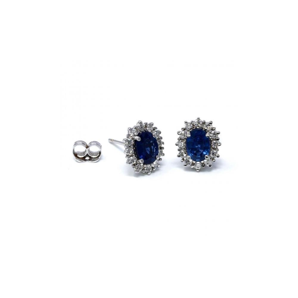 Orecchini con Zaffiri CT 1.84 e Diamanti CT 0.46