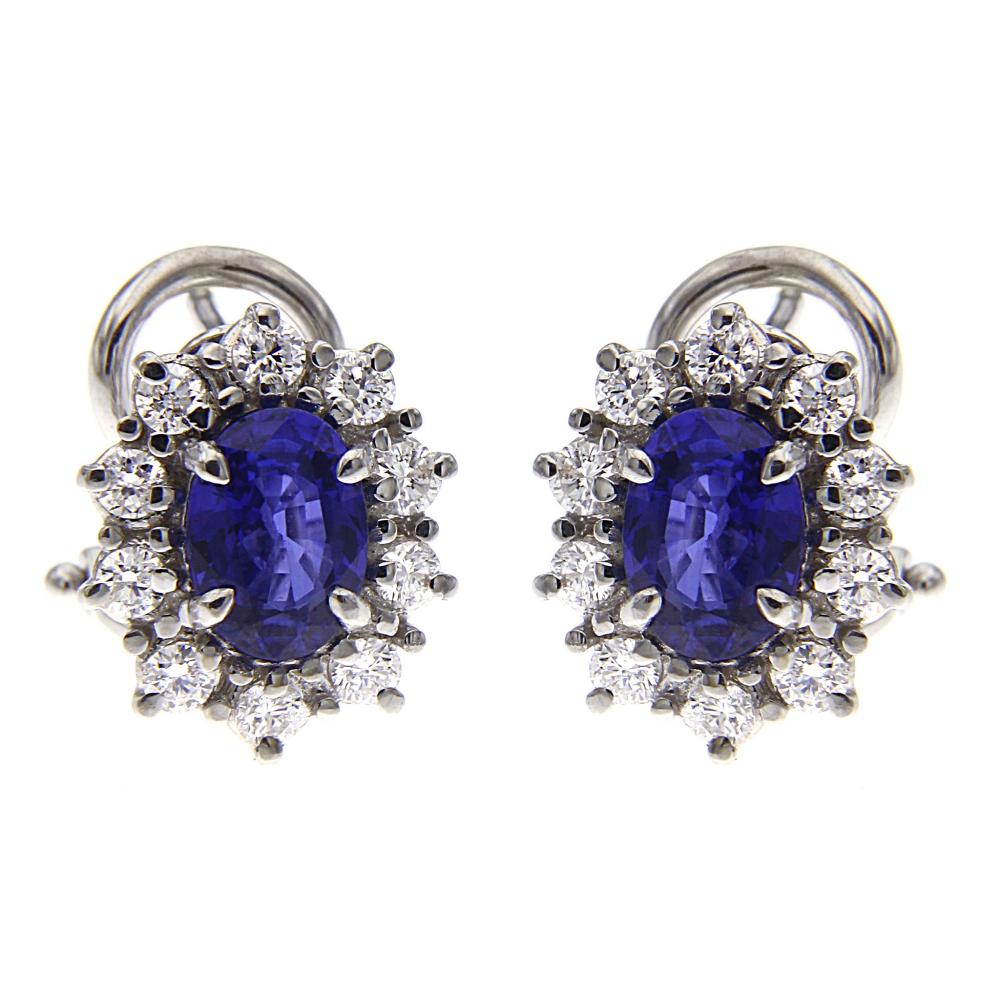 Orecchini con Zaffiri CT 1.86 e Diamanti CT 0.60