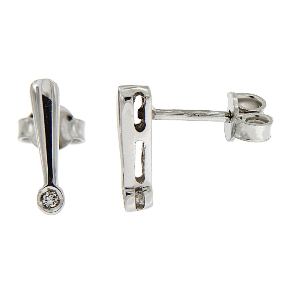 Orecchini Punto Esclamativo con 2 Diamanti CT 0.04