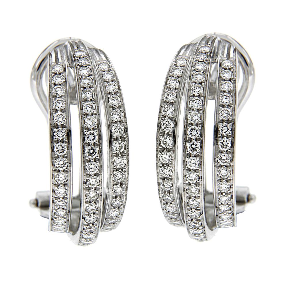Orecchini Stilizzati con 100 Diamanti CT 0.90