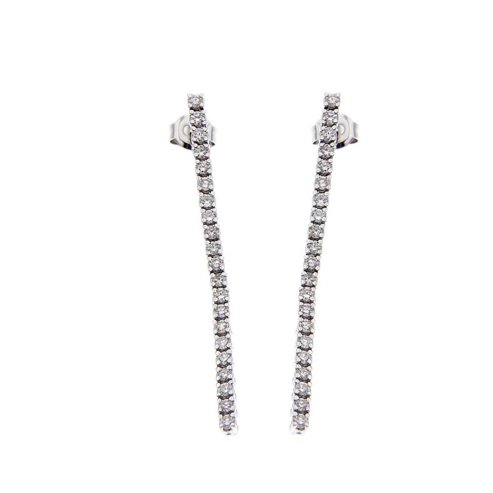 Orecchini Tennis ad un Filo con 32 Diamanti CT 0.32