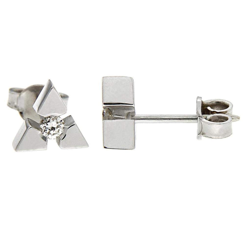 Orecchini Triangoli con 2 Diamanti CT 0.18