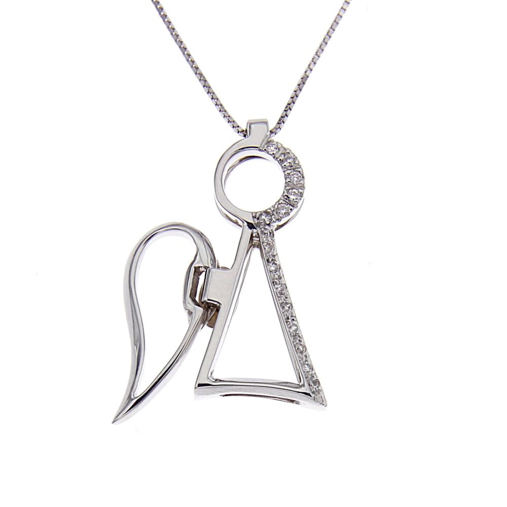 Pendente Angioletto con Diamanti CT 0.07