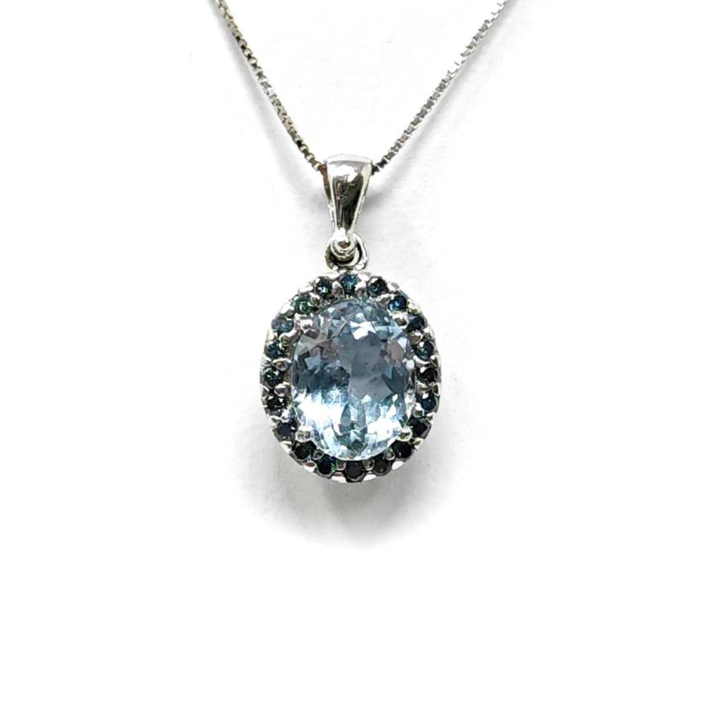 Pendente con Peridoto e Diamanti Blu
