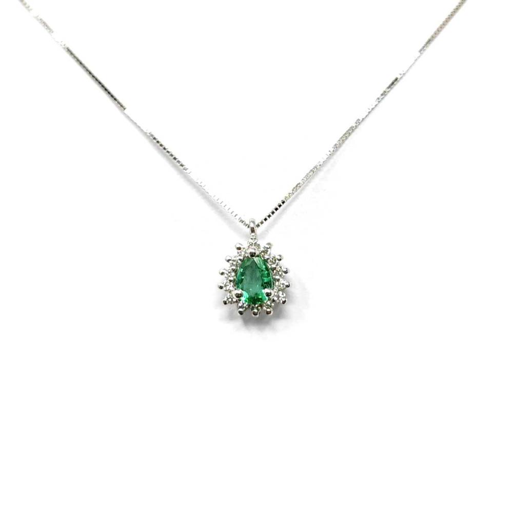 Pendente con Smeraldo CT 0.55 e Diamanti CT 0.25