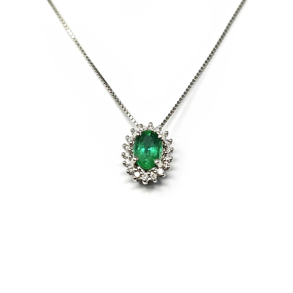 Pendente con Smeraldo e Diamanti