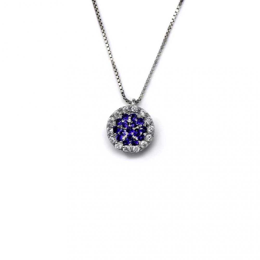 Pendente con Zaffiri CT 0.13 e Diamanti CT 0.08