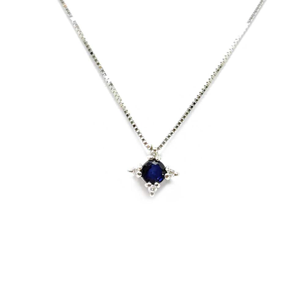 Pendente con Zaffiro e Diamanti in Oro 9kt