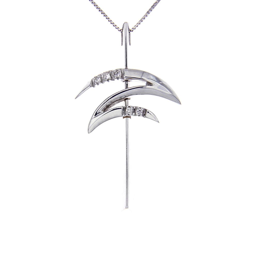 Pendente Croce con 5 Diamanti CT 0.04