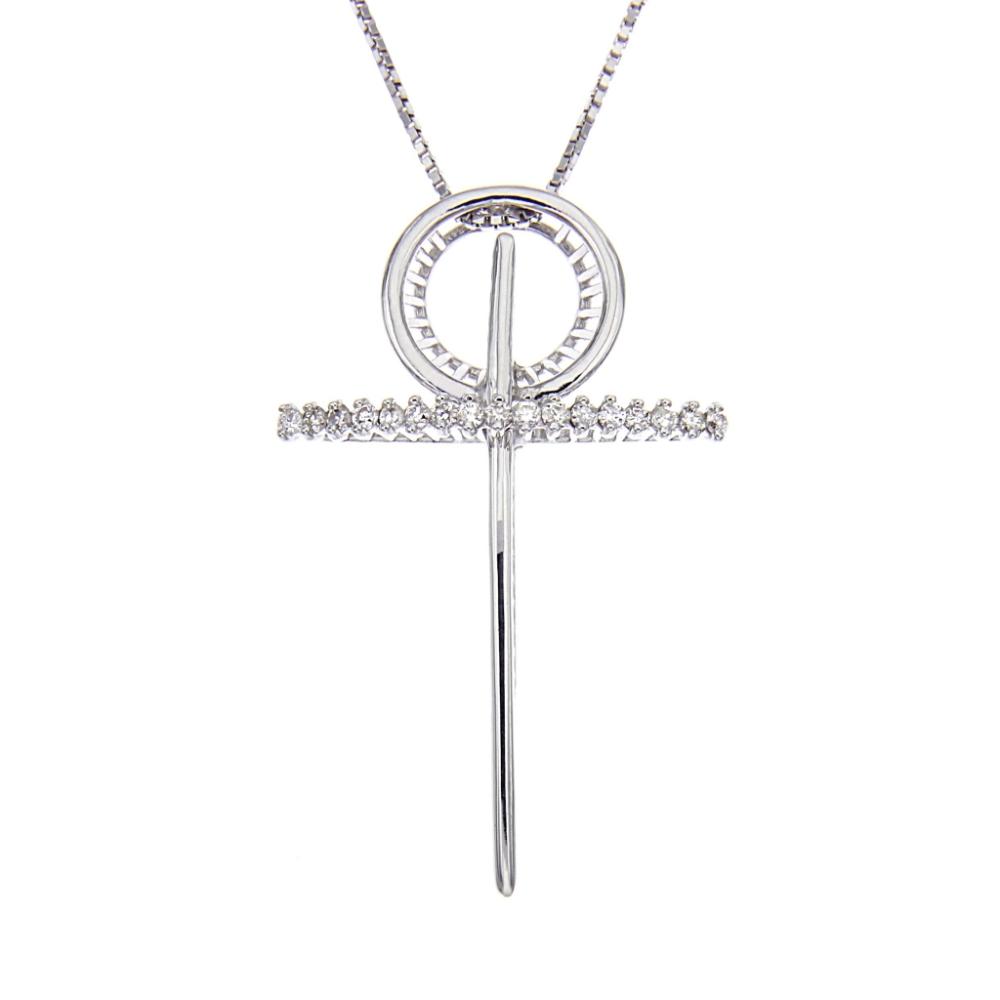 Pendente Croce con Diamanti CT 0.09