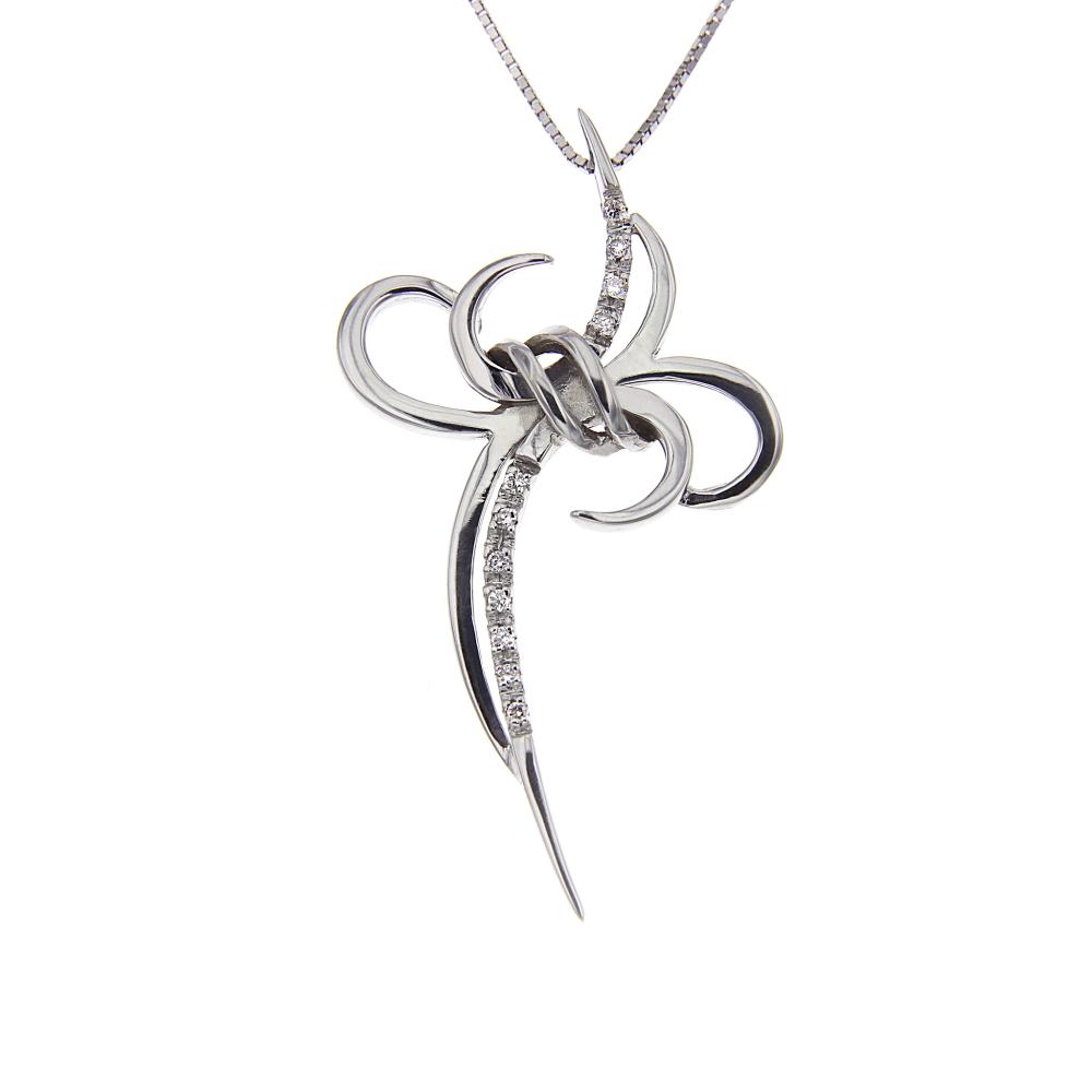 Pendente Croce con Diamanti CT 0.09