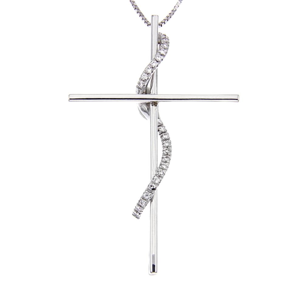 Pendente Croce con Diamanti CT 0.21
