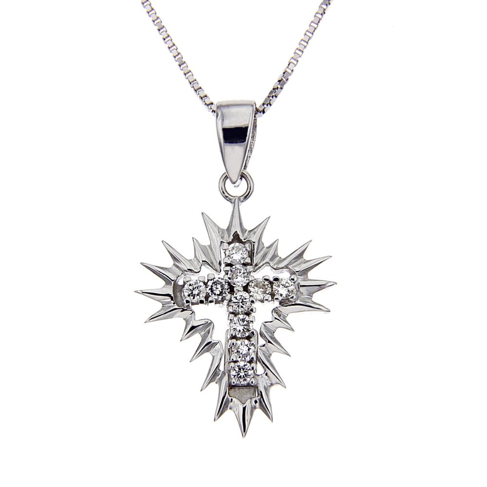 Pendente Croce con Diamanti CT 0.21