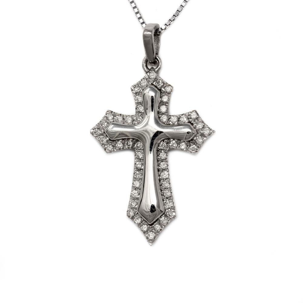 Pendente Croce con Diamanti CT 0.25