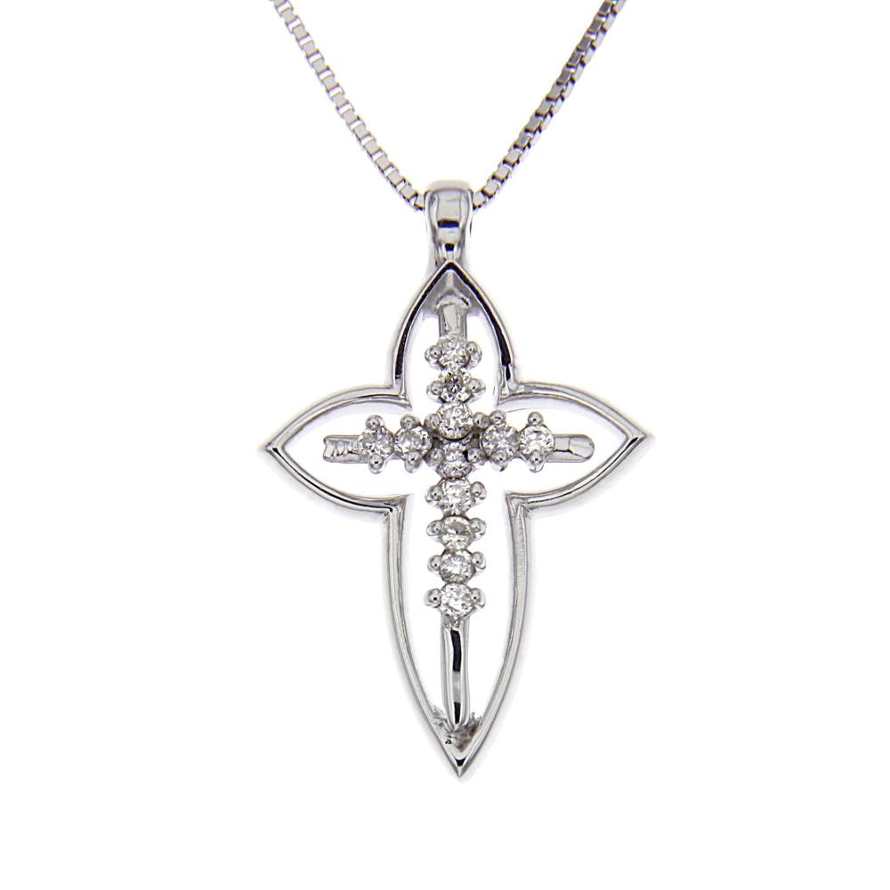 Pendente Croce con Diamanti CT 0.06
