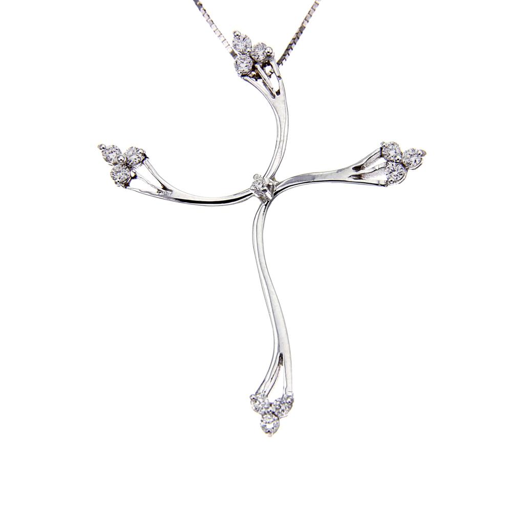 Pendente Croce con Diamanti CT 0.26