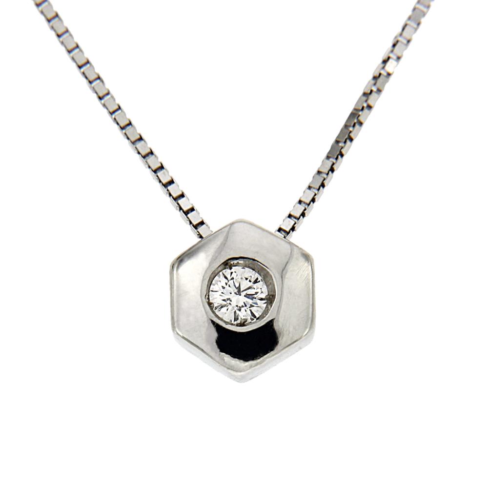 Pendente Esagono con Diamante CT 0.04